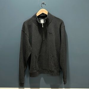 VS PINK - Grey Three-Quarter Zip Pullover Sweatshirt - Large